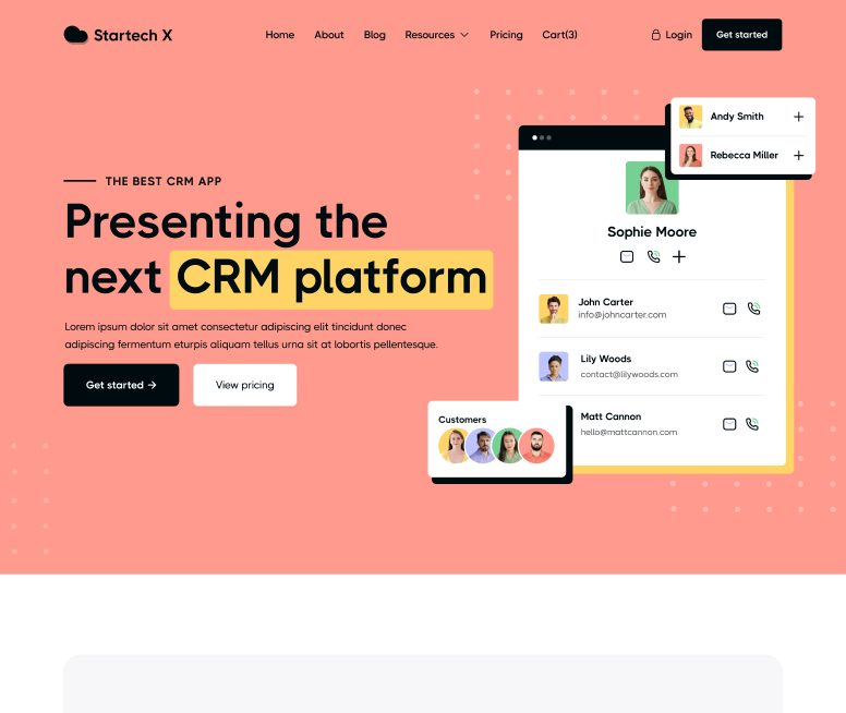 Startech X - Home V1 Page - Home Page - Tech Startup Webflow Template