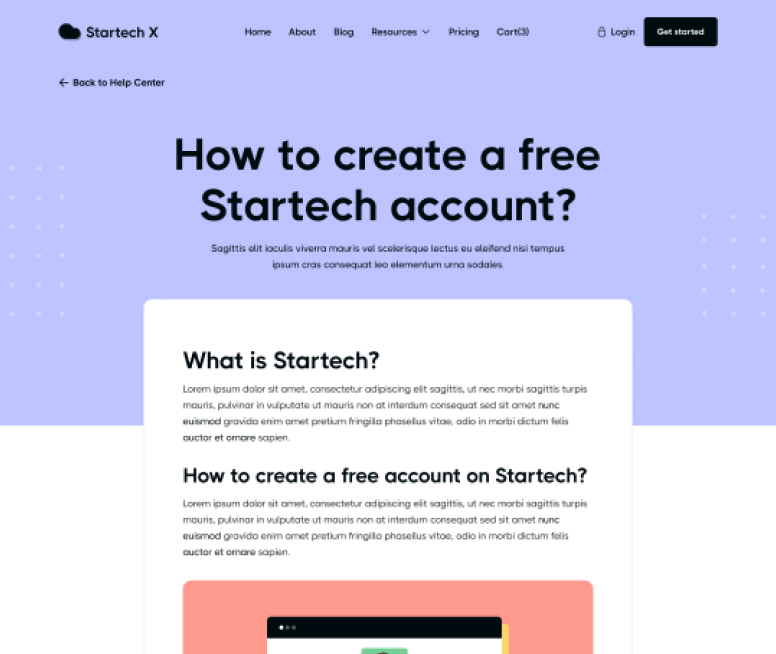 Startech X - Help Center Article Page - Home Page - Tech Startup Webflow Template