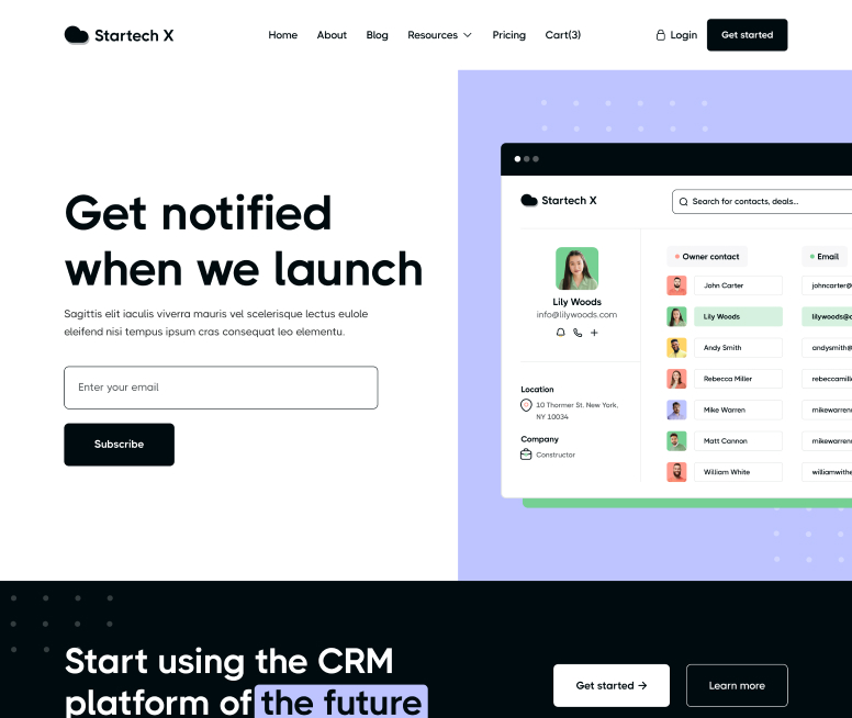 Startech X - Coming Soon Page - Home Page - Tech Startup Webflow Template