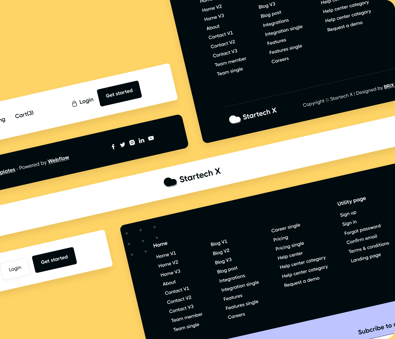 Startech X - 3 Headers And Footer - Home Page - Tech Startup Webflow Template