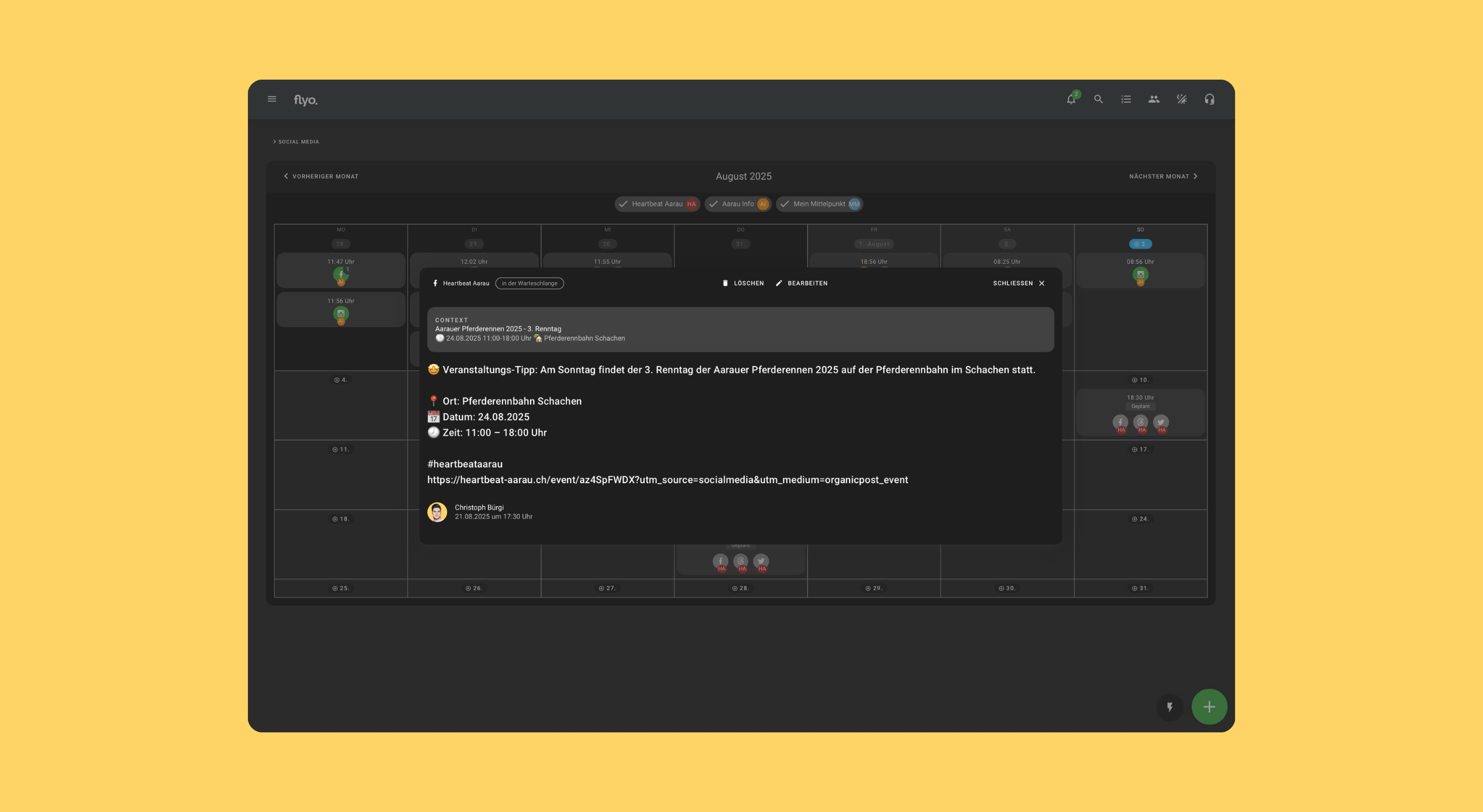 Social Media aus Flyo: Inhalte planen, posten und analysieren – alles an einem Ort