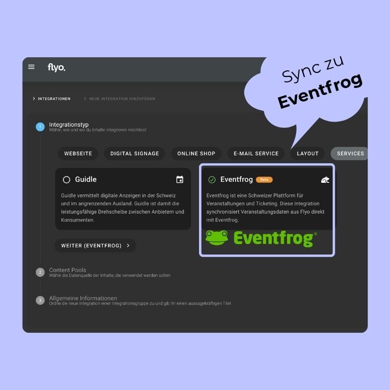 Eventfrog mit Flyo verbinden: Veranstaltungen automatisch synchronisieren
