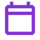 Purple calendar icon representing booking, schedule, or appointment date.