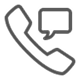 Phone icon with message bubble symbolizing call or contact communication