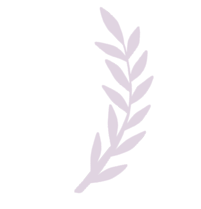 Minimalist lavender leaf branch illustration used as decorative graphic