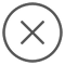 lose or cancel icon — a dark circular button with an X in the center.