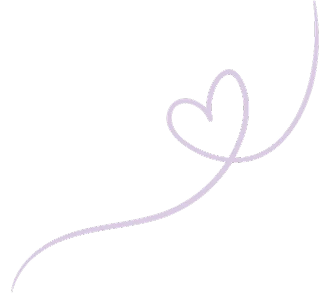 Minimalist purple heart line illustration symbolizing care and compassion.