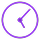Purple clock icon representing fast or timely service.