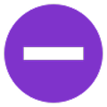 Purple circular do not disturb icon with a horizontal minus sign in the center.