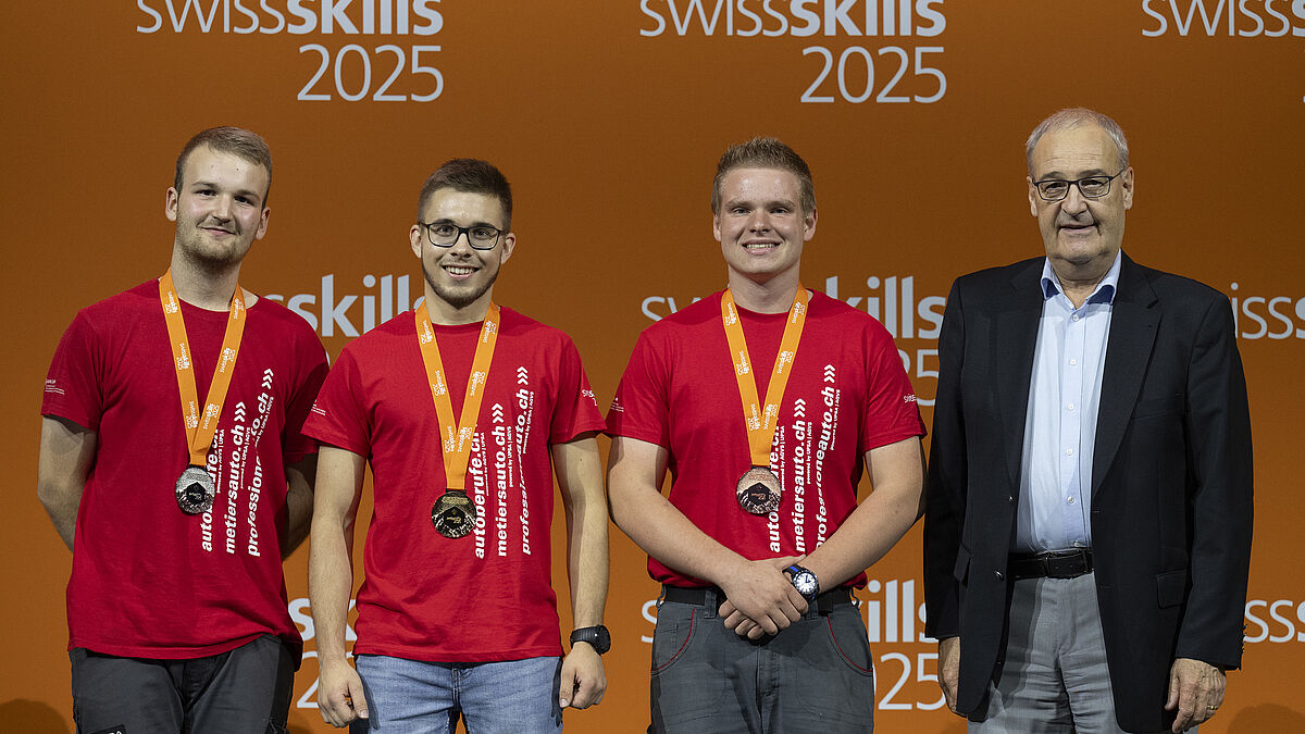 Pirmin Grob an SwissSkills 2025 auf Podest