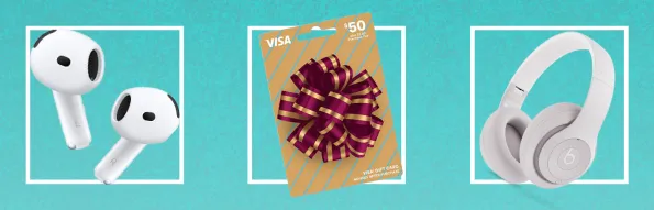 AirPods 4, Visa gifts cards and Beats Solo 4 highlighted as draw prizes.