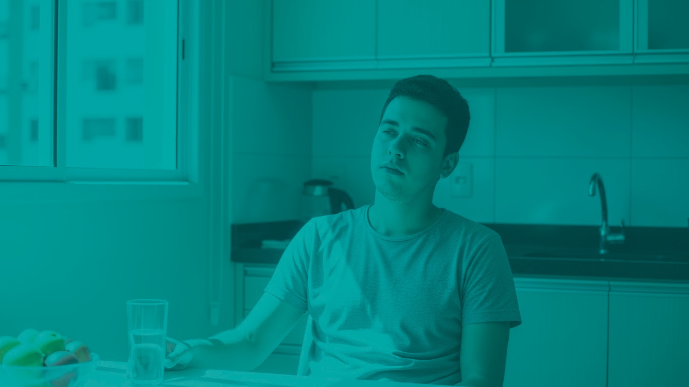 Homem sofrendo de anemia.