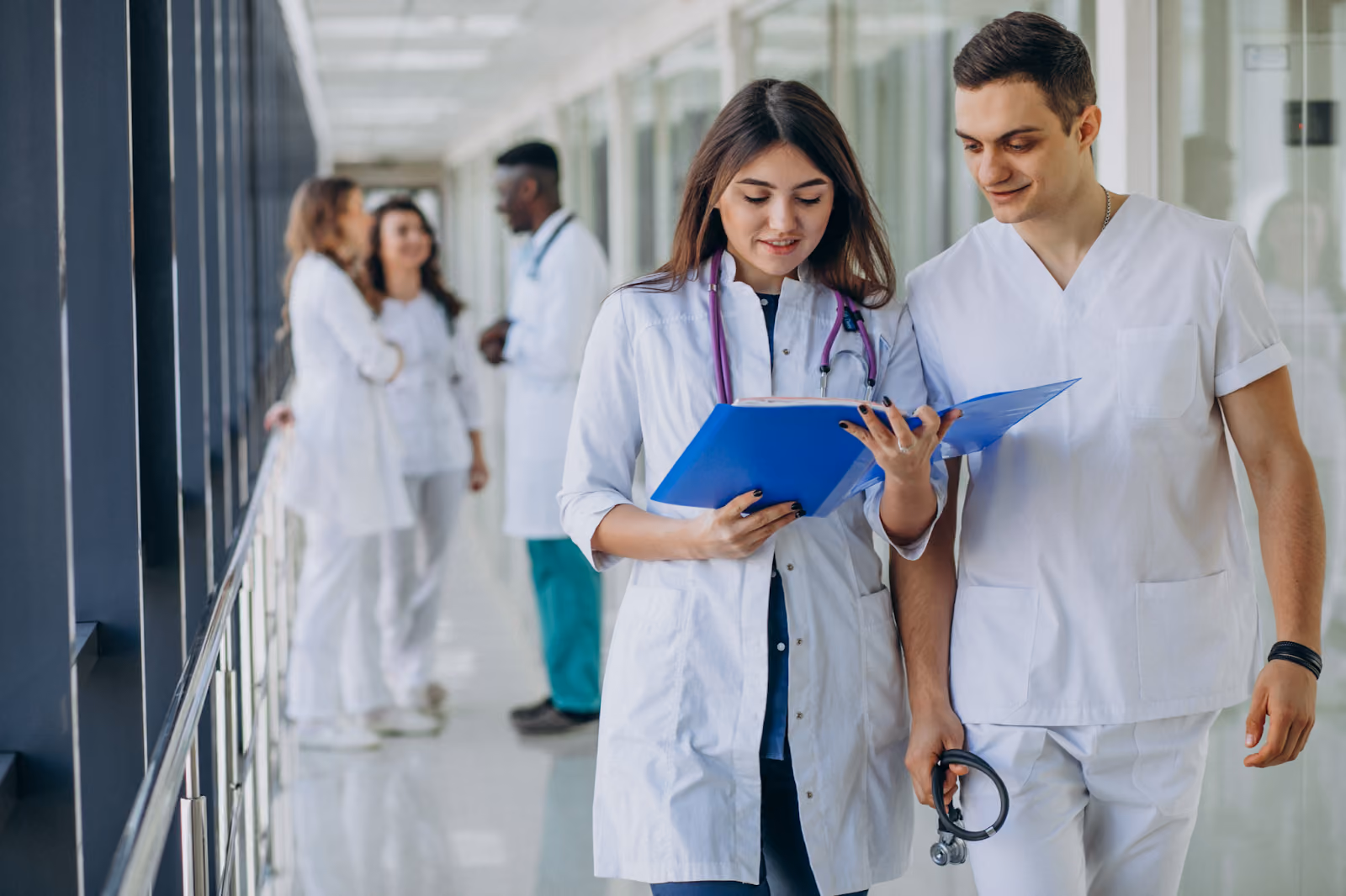 Medical professionals in a hospital setting.