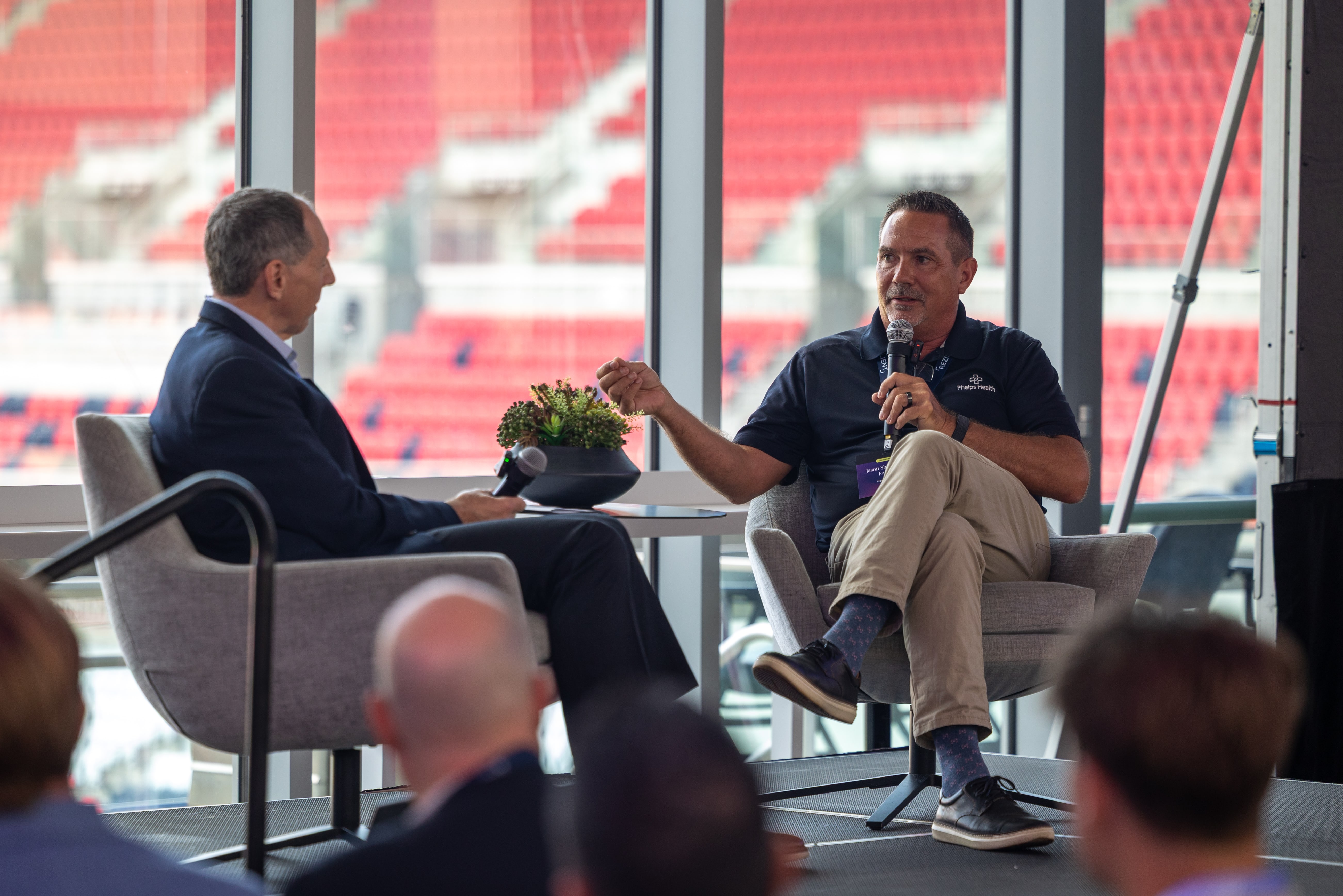 Phelps Health CEO Jason Shenefield discusses rural healthcare access with Rezilient Health’s Zeev Neuwirth at the 2026 Summit.
