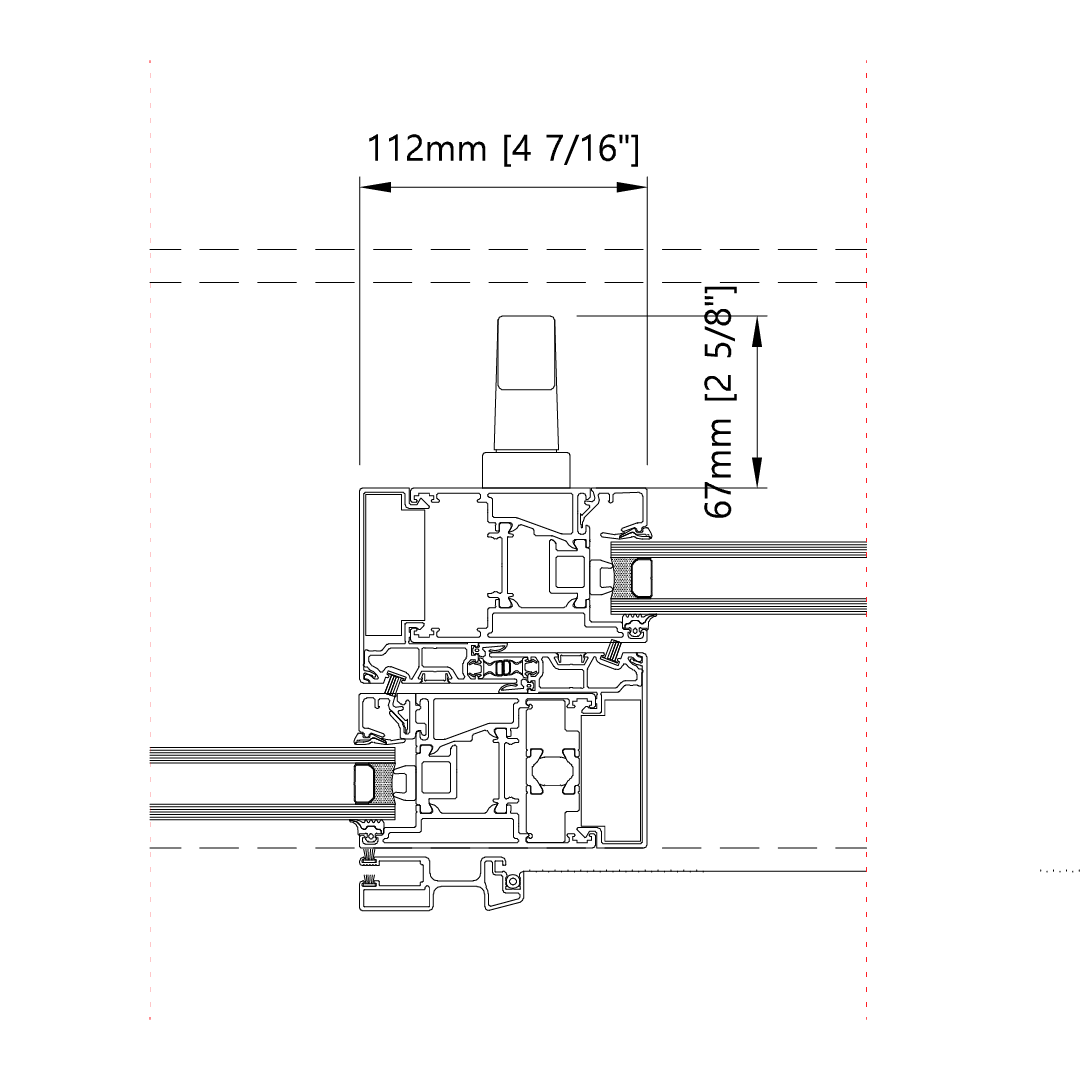 Detail Drawing: Meeting section - Horizontal Three/Six Panel L&S Door with FS