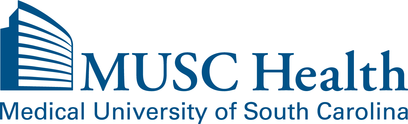 MUSC Health logo with medical building icon and text Medical University of South Carolina.
