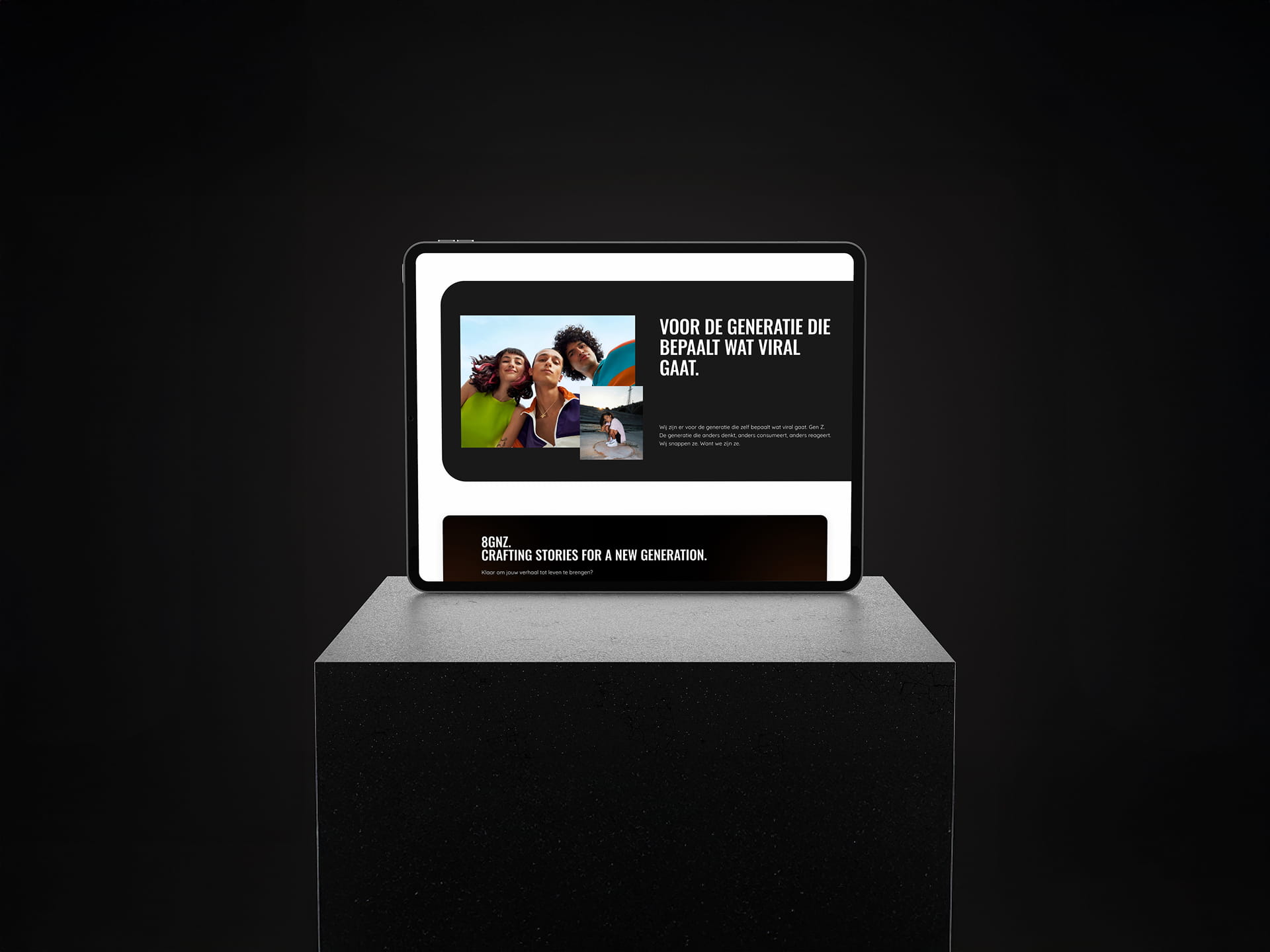 Professionele website presentatie – De op maat gemaakte website live te zien op een laptop, met een focus op branding en functionaliteit.