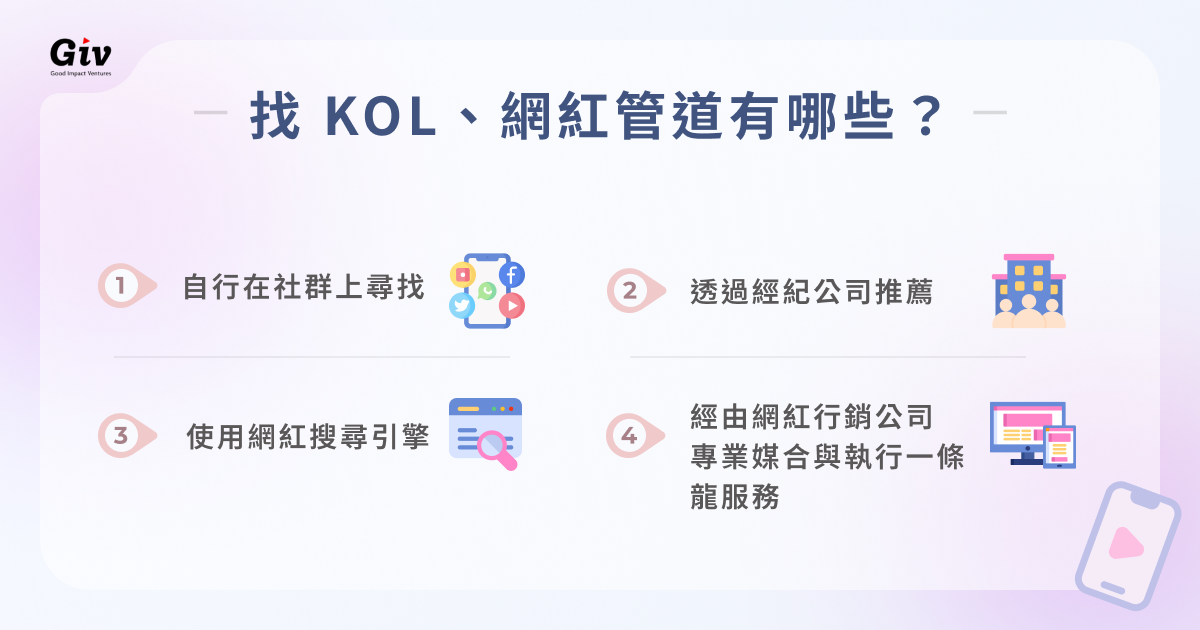 找 KOL、網紅管道有哪些？