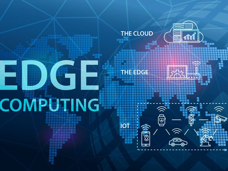 Un panorama digital que muestra la IoT, la computación perimetral y la computación en la nube para diversas aplicaciones de HPC e IA.