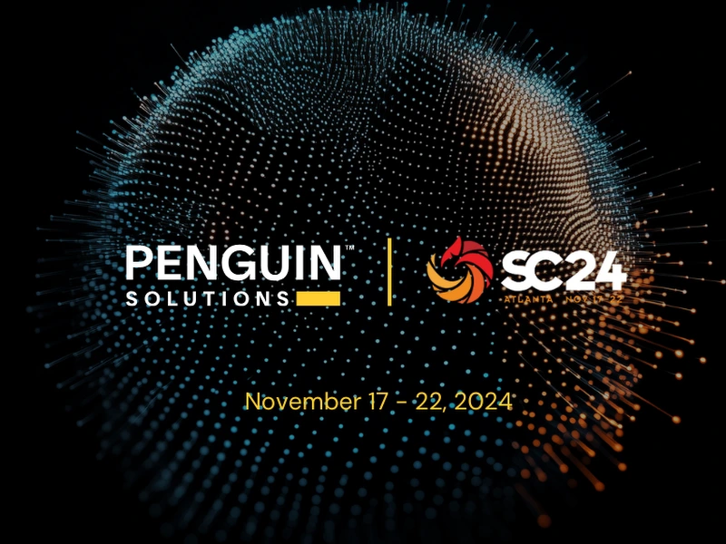 AI data cloud with Penguin Solutions and SC24 logos.