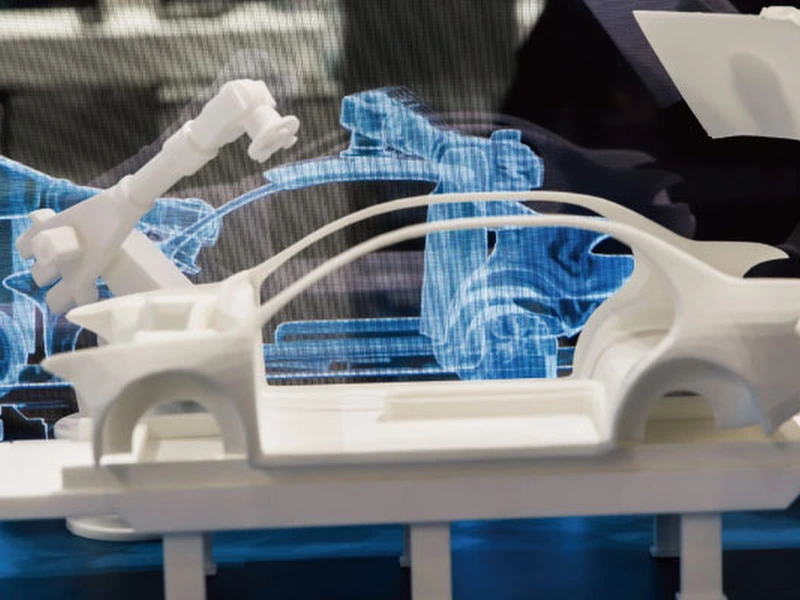 Digital twin of robotic car assembly with 3D model and holographic interface