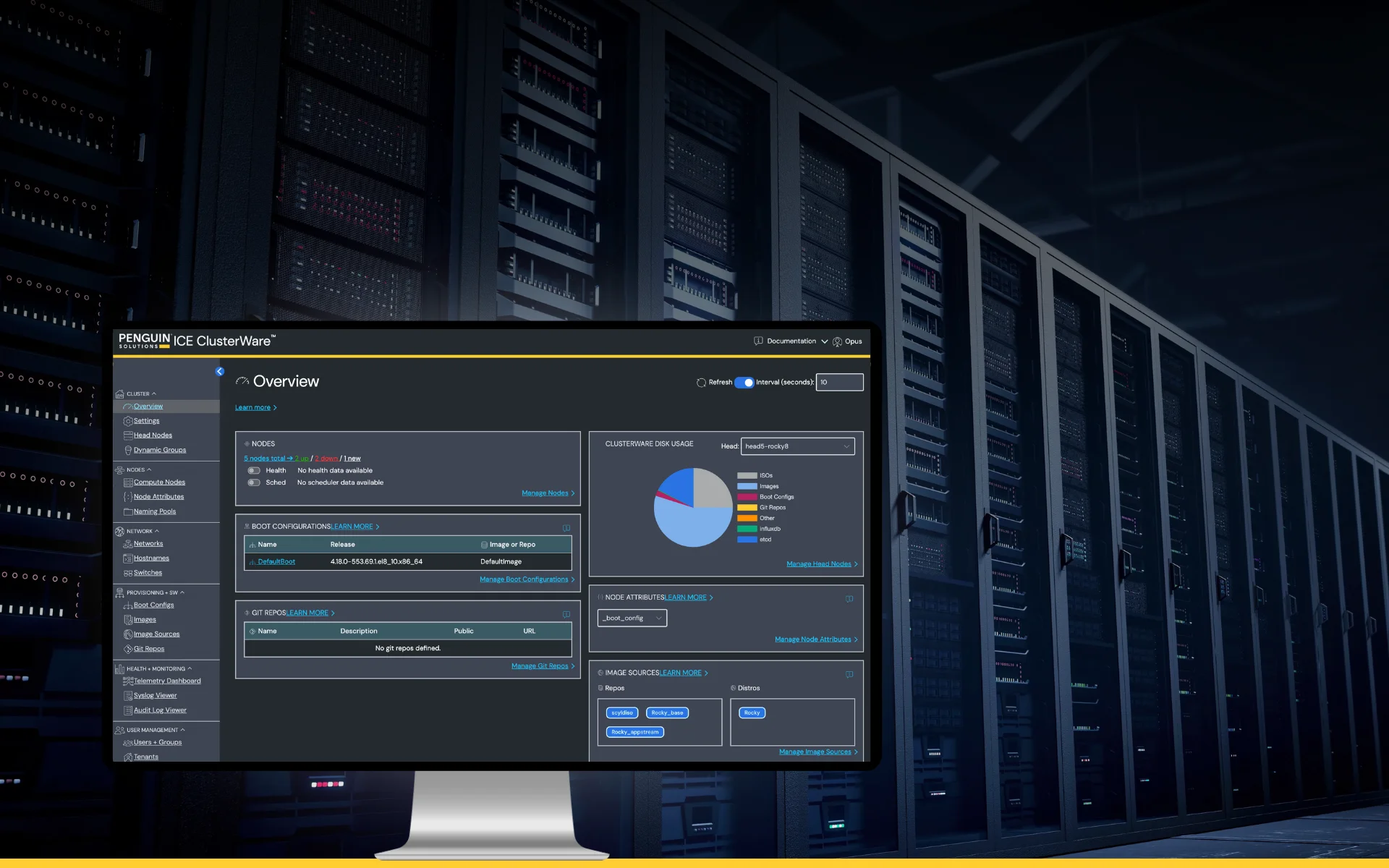 Data center with ICE ClusterWare