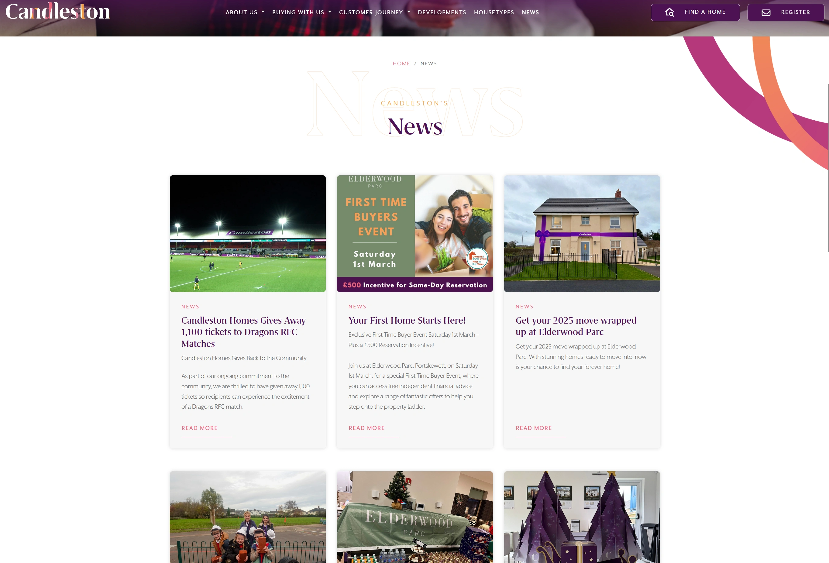 Candleston Homes Corporate Website