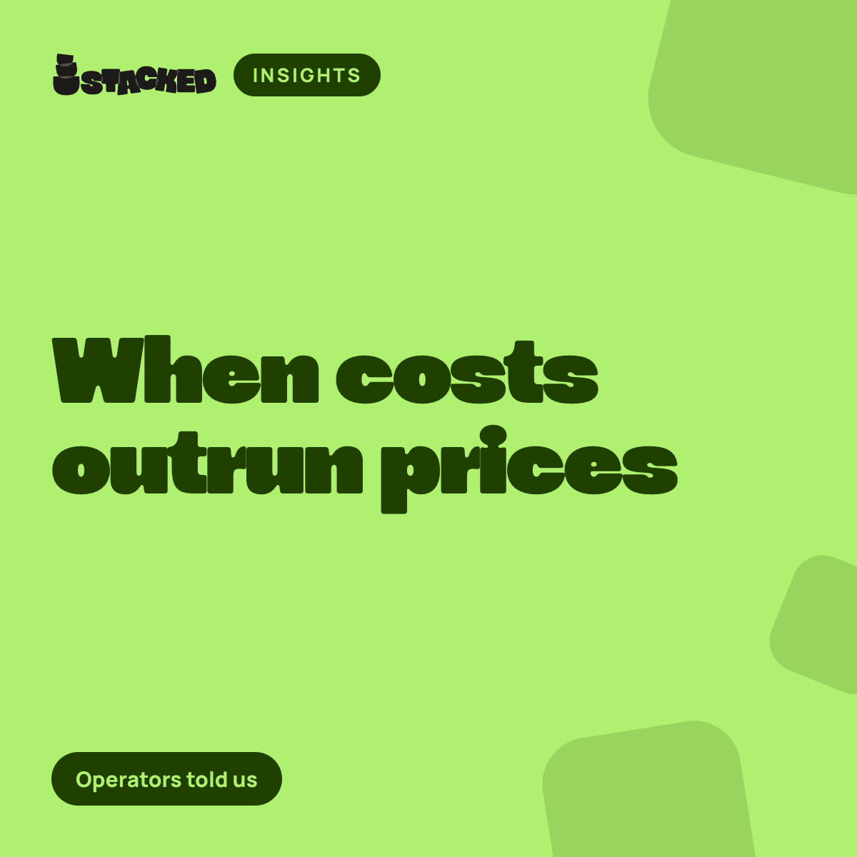 When Costs Move Faster Than Prices: What Operators Told Us, and Why Execution Is Now the Risk