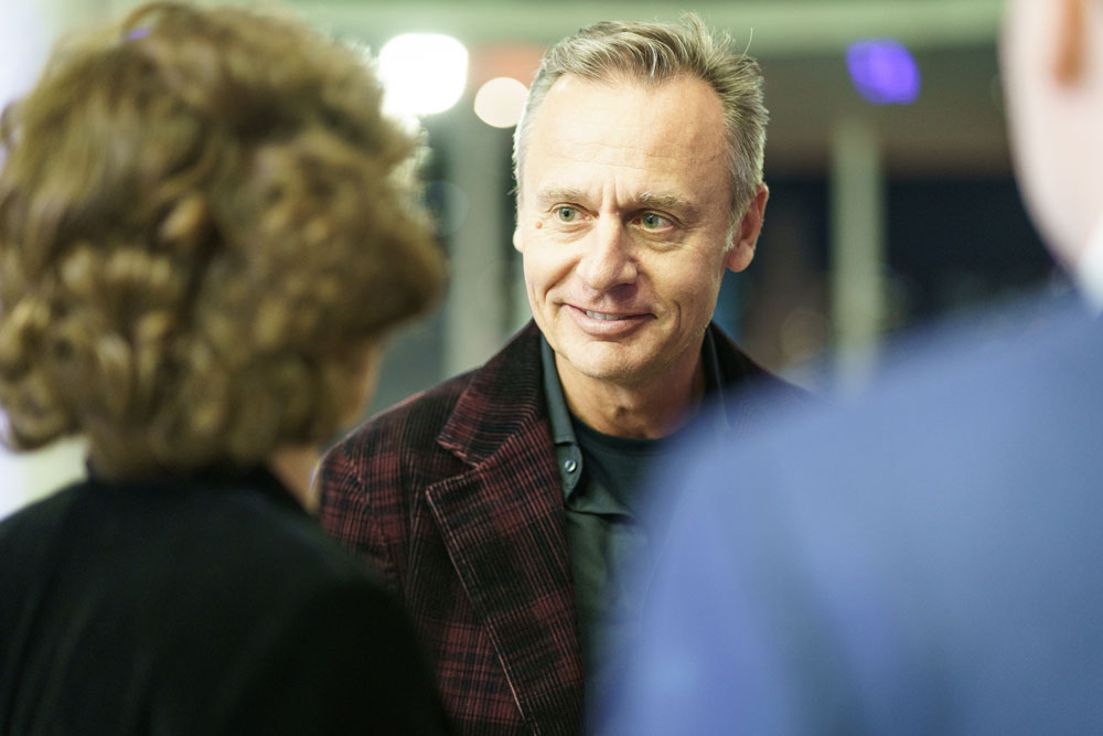 Ernesto Bertarelli speaking with guests
