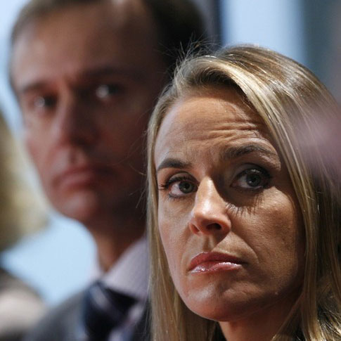 Dona and Ernesto Bertarelli in a meeting setting