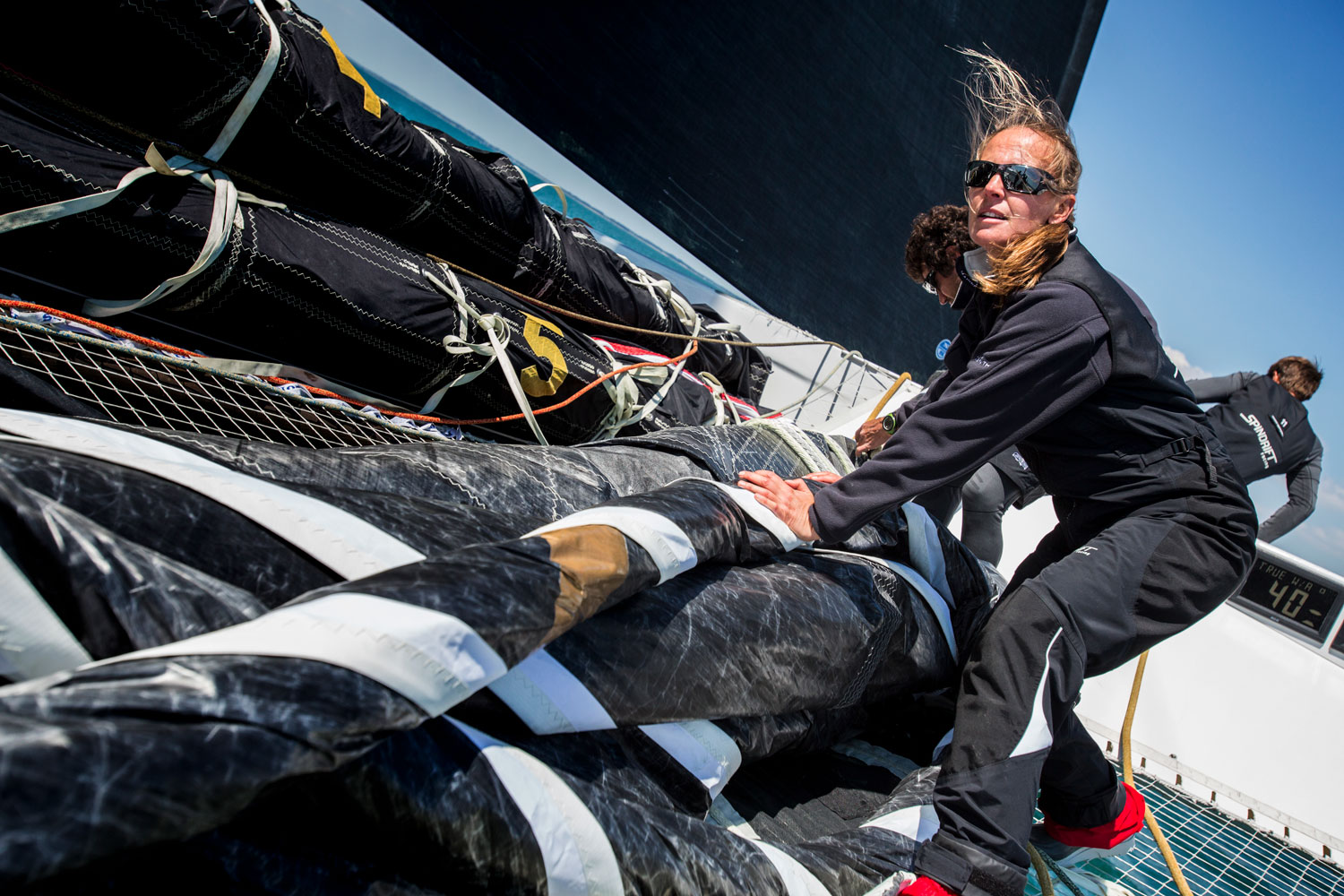Dona Bertarelli on the sail boat