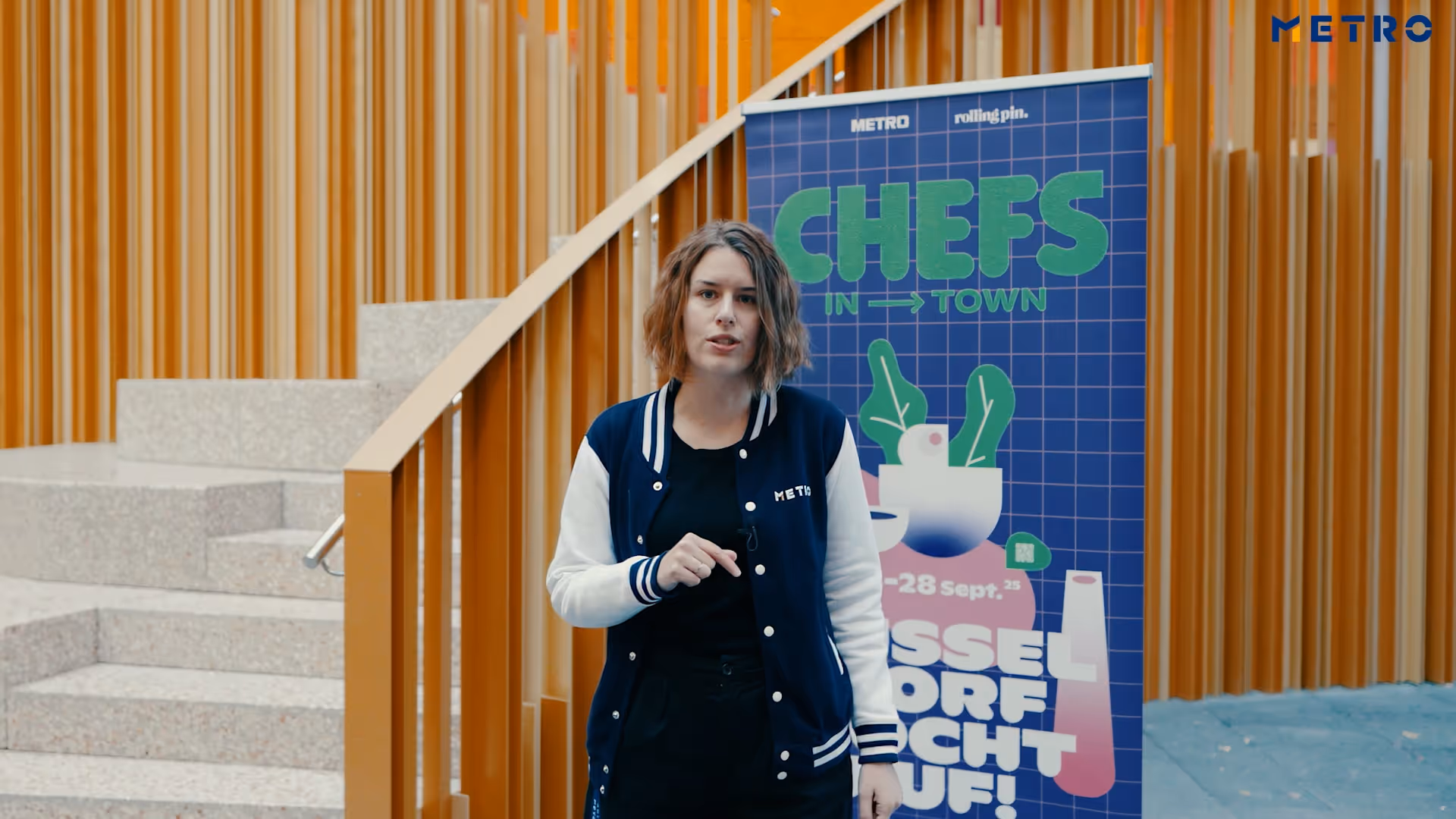 Metro M-Bassador in front of a Chefs in Town poster