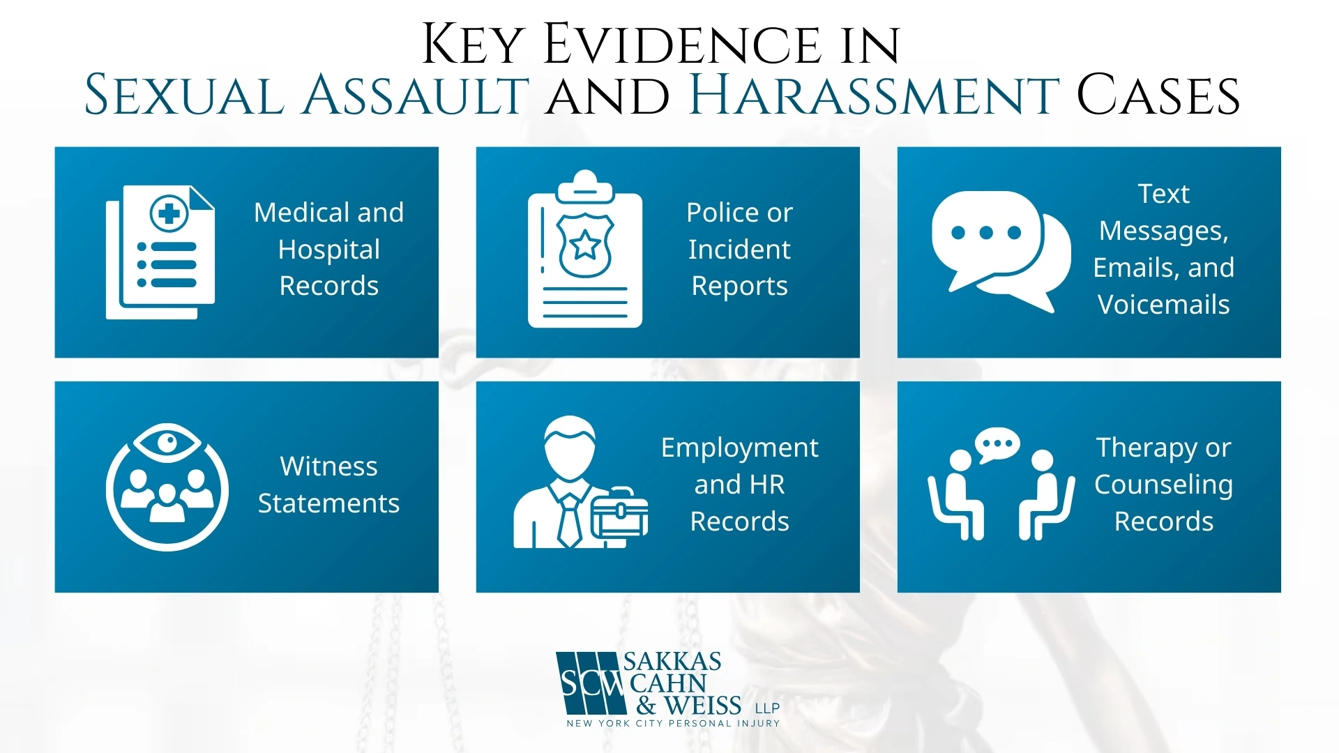 Key Evidence in  Sexual Assault and Harassment Cases