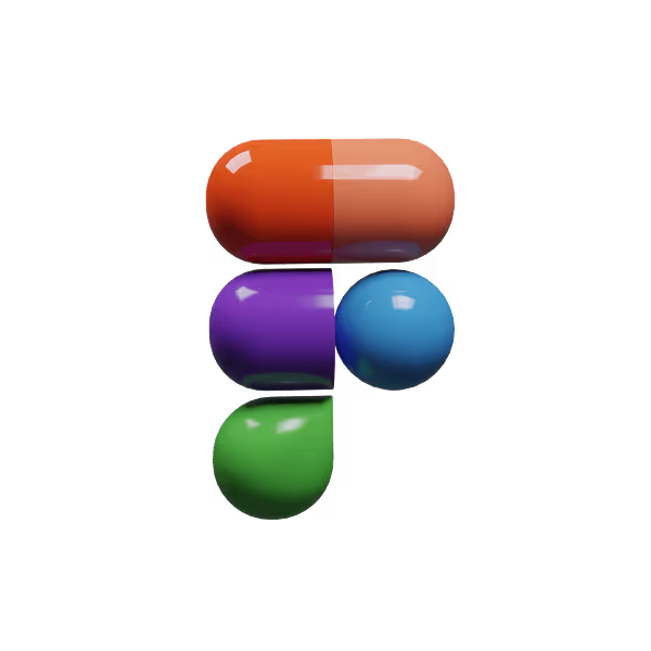 Grafika 3D przedstawiająca logo Figmy