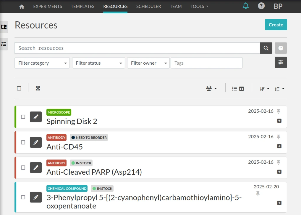eLabFTW lab management software