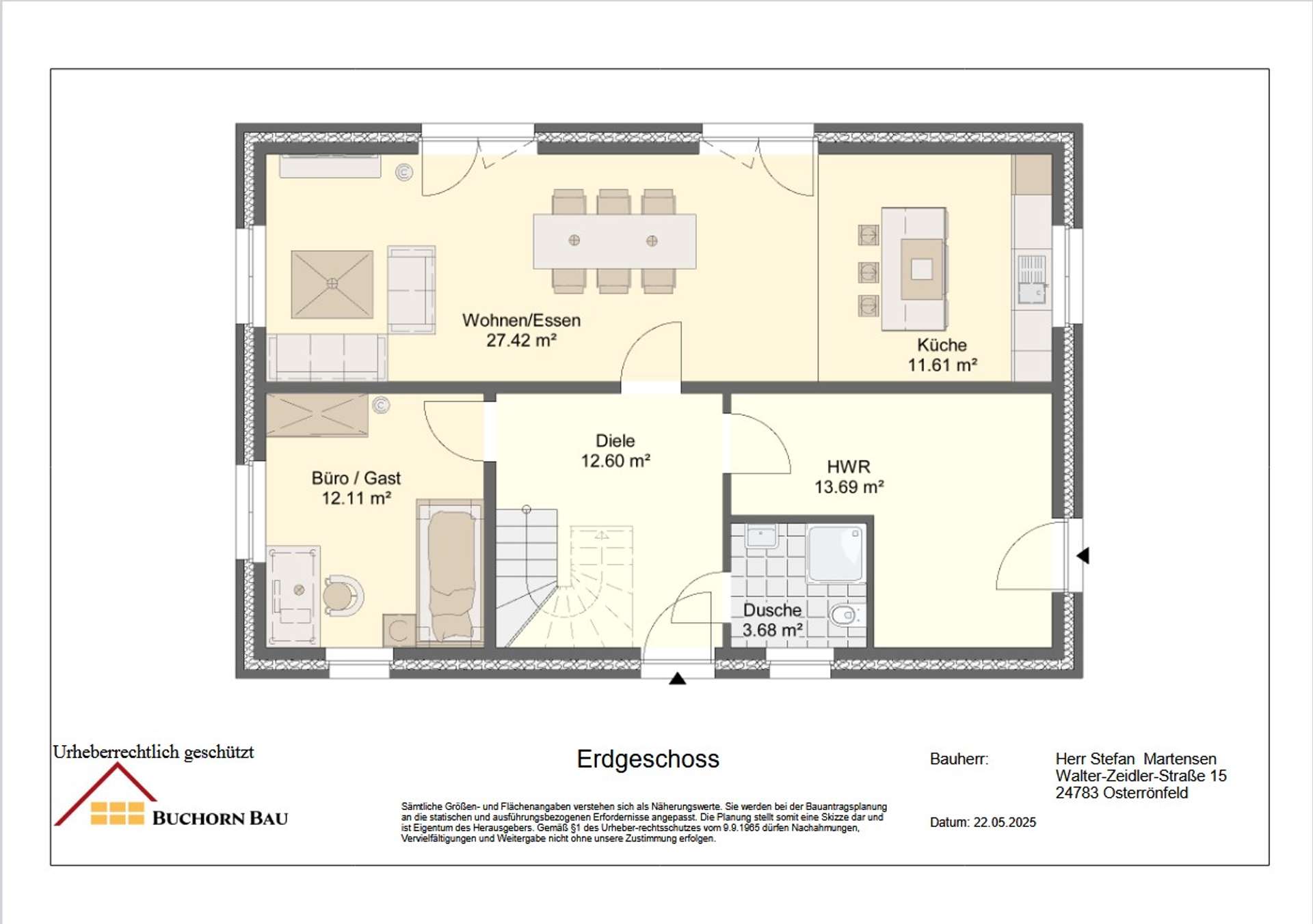 Grundiss EG_Stadtvilla HAMBURG