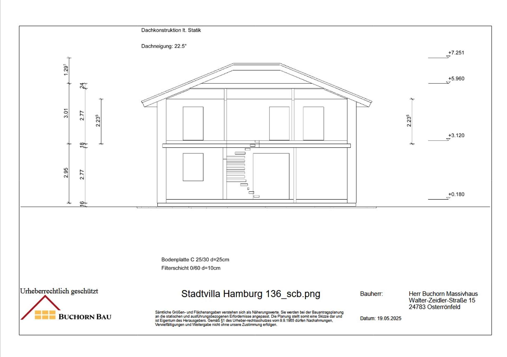 Schnittzeichnung 1-geschossige