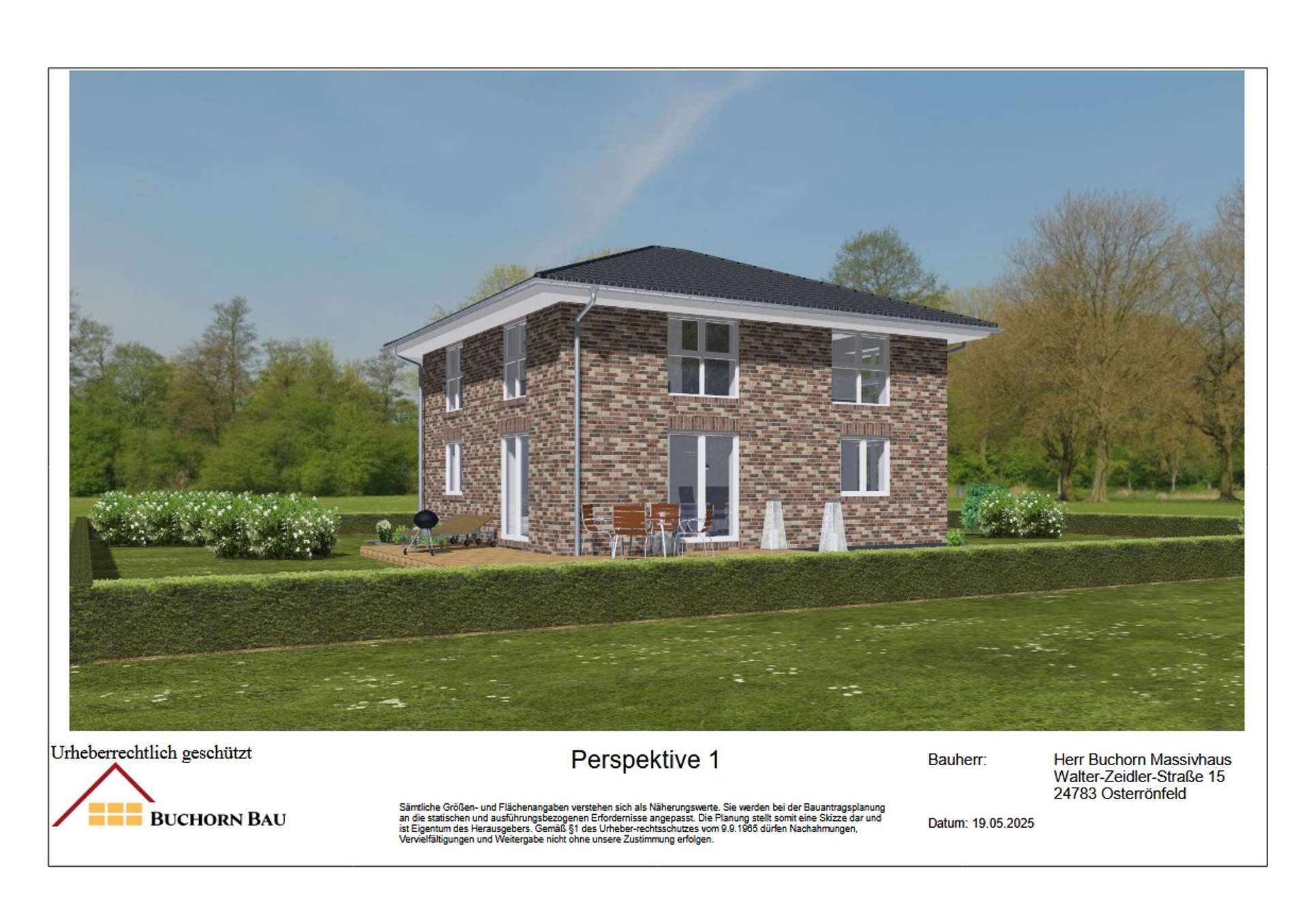 Willkommen bei BUCHORN-Massivhaus. Geplanter Stadtvilla Neubau in Oldenfelde.