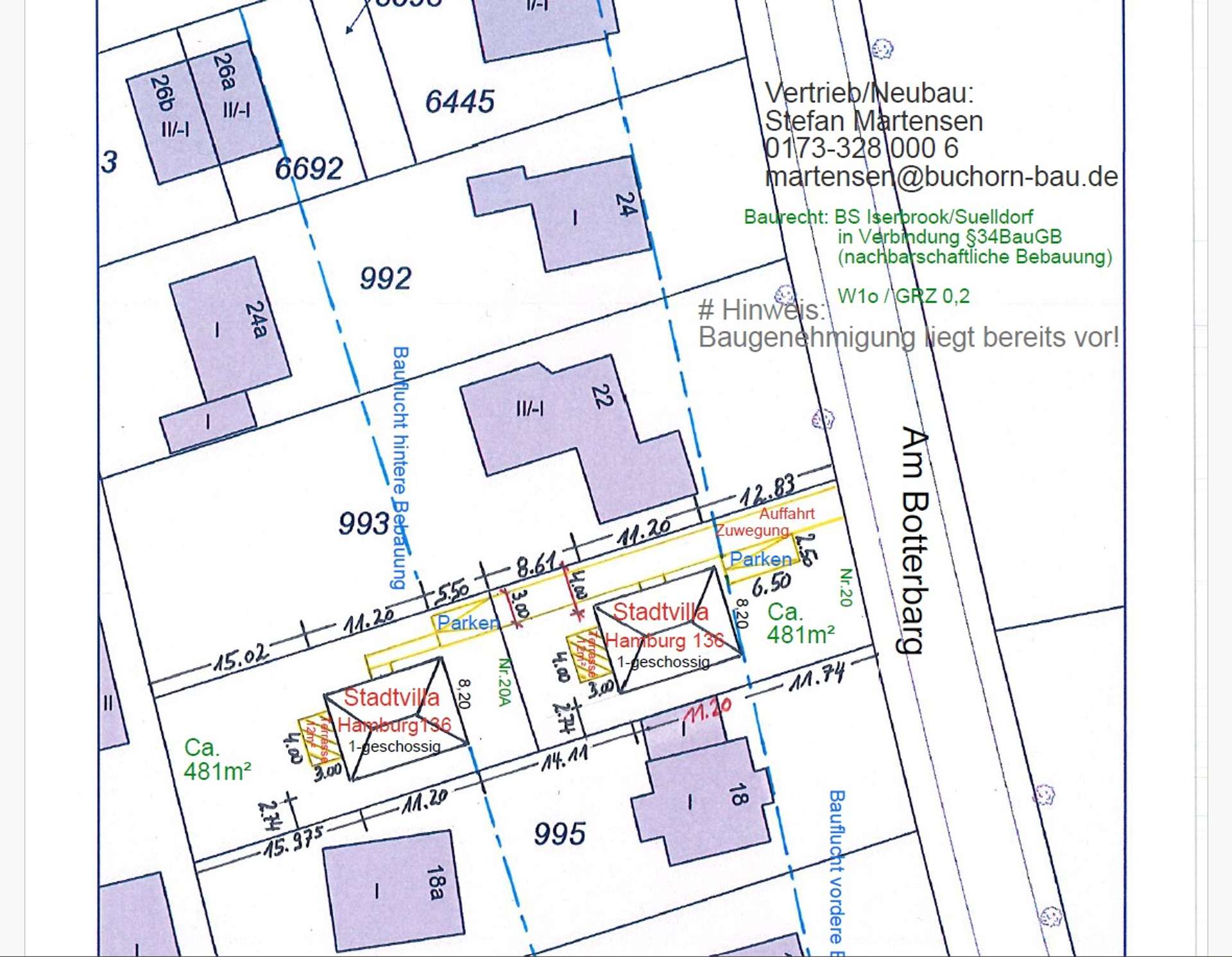 Ausschnitt Lageplan Neubau