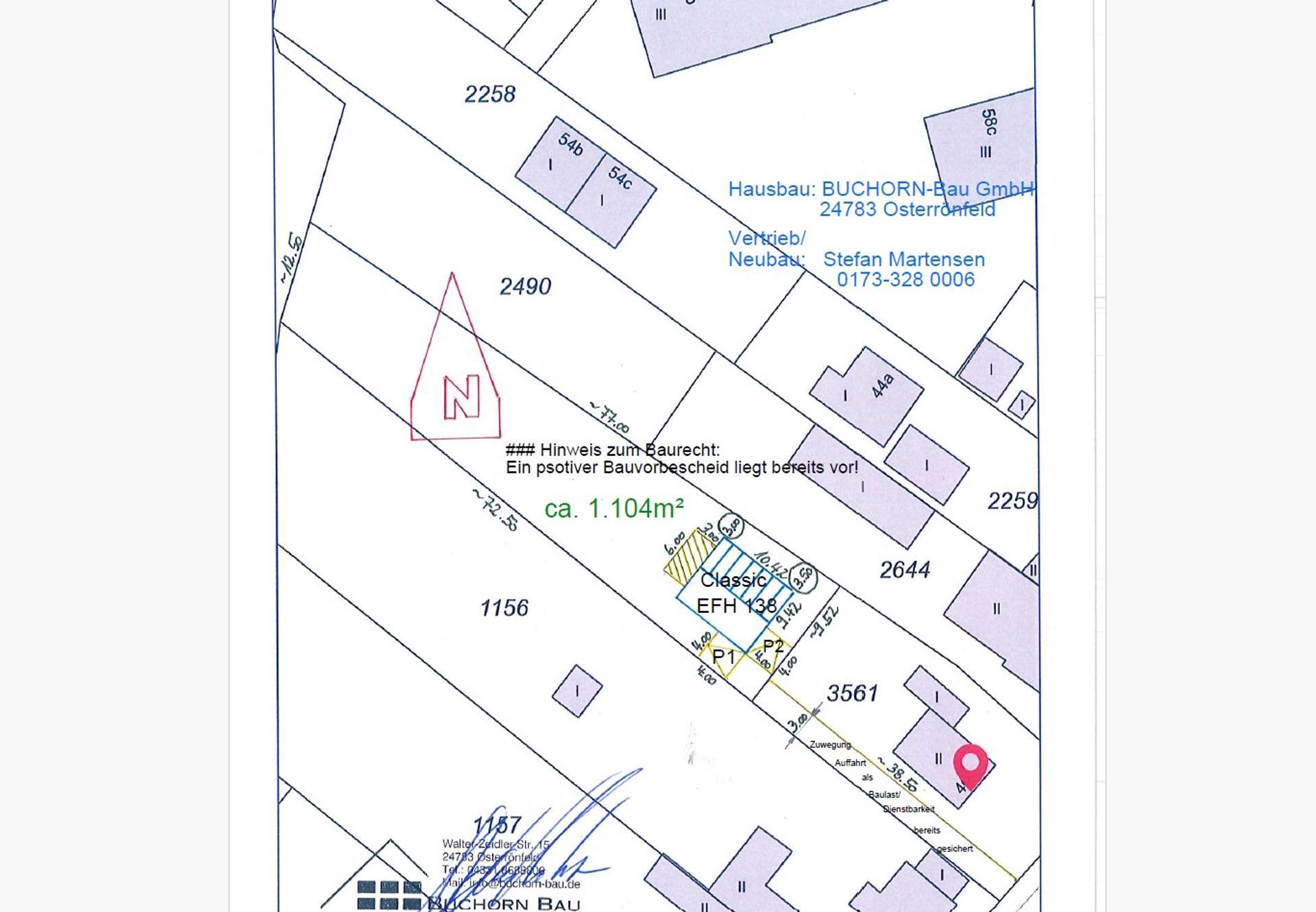 Ausschnitt Lageplan Neubau