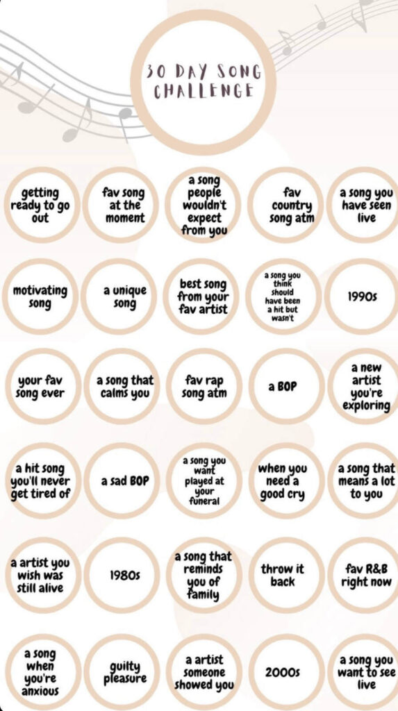 instagram 30 day song challenge photo