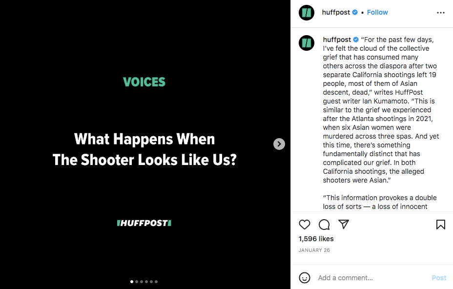 Huffintgon post instagram carousel of a Q&A
