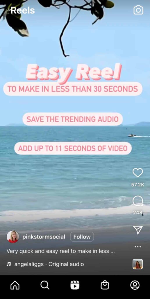 instagram reel with text template by @pinkstormsocial