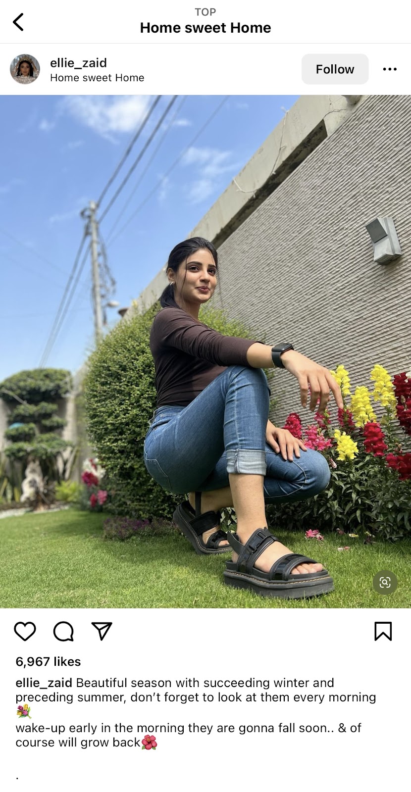 photo of ellie zaid using home sweet home instagram location