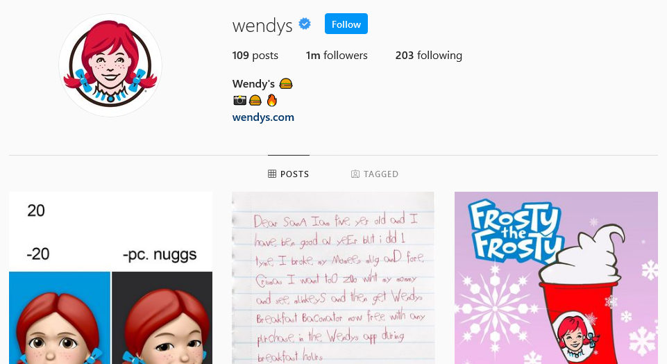 instagram brands wendys