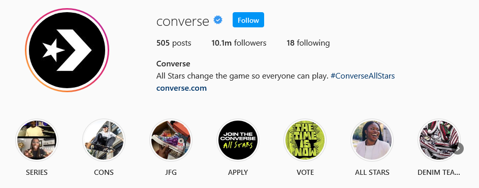 instagram brands converse