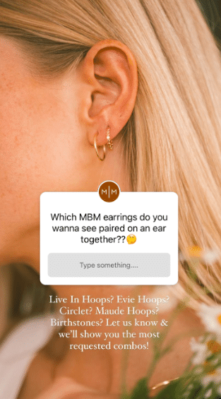 screenshot of jewelry product challenge on instagram story