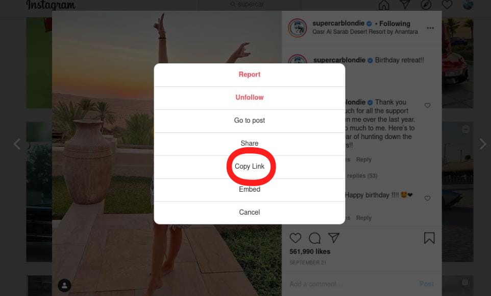how to copy links and save photos on instagram