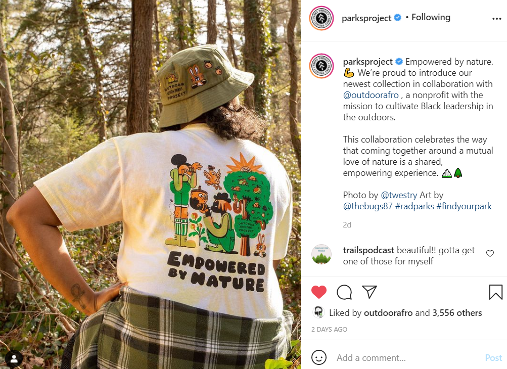 caption on Instagram post