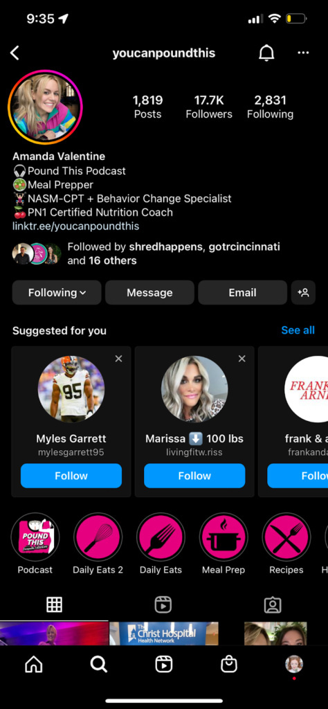 screenshot of instagram profile @youcanpoundthis